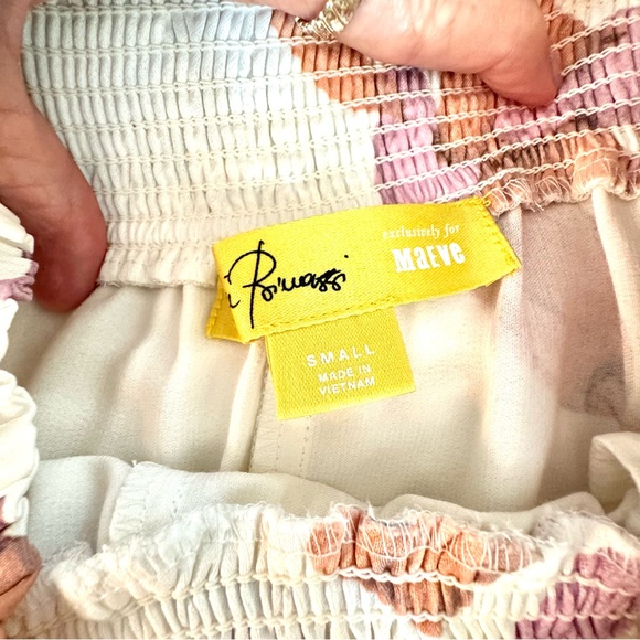 Anthro Maeve Pia Binazzi Smocked Floral Fish Wide-Leg Pants S - Picture 7 of 16